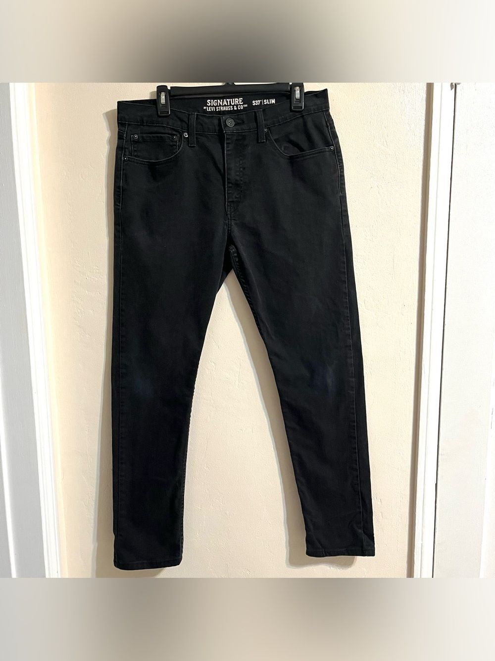 Levi Strauss Signature 37S Black Slim Men’s Jeans 34 x 32